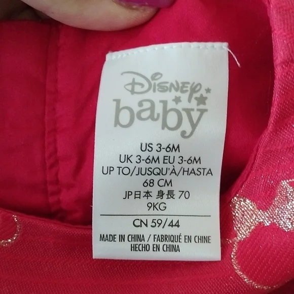 Disney Minnie Mouse Red Holiday Dress for Baby, Size 3-6 Months